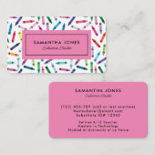 Scattered Crayons Substitute Teacher Contact Info Visitekaartje (Voorkant / Achterkant)