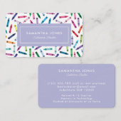 Scattered Crayons Substitute Teacher Contact Info Visitekaartje (Voorkant / Achterkant)