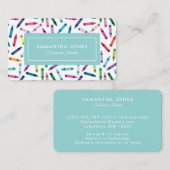 Scattered Crayons Substitute Teacher Contact Info Visitekaartje (Voorkant / Achterkant)