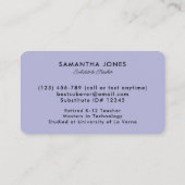 Scattered Crayons Substitute Teacher Contact Info Visitekaartje (Achterkant)