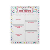 Scattered Crayons Substitute Teacher Report Note Notitieblok (Linkerzijde)