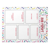 Scattered Crayons Substitute Teacher Report Note Notitieblok (Voorkant)