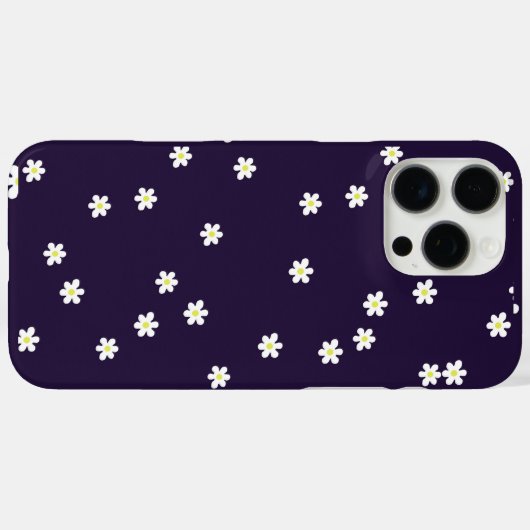 Scattered Daisies on Deep Purple Phone Case (Achterkant (horizontaal))