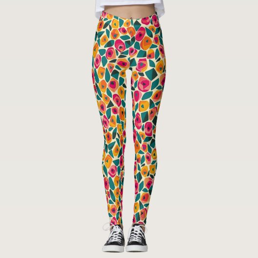 Scattered Floral Love Leggings (Voorkant)