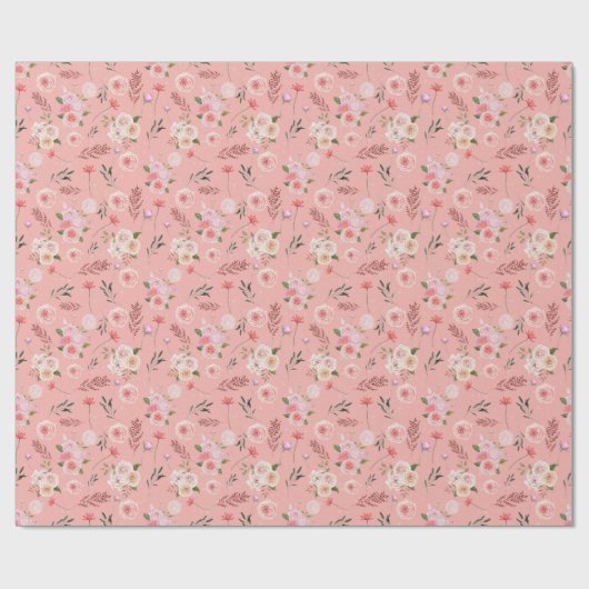 Scattered Flower Wrapping Paper Cadeaupapier (Vlak)