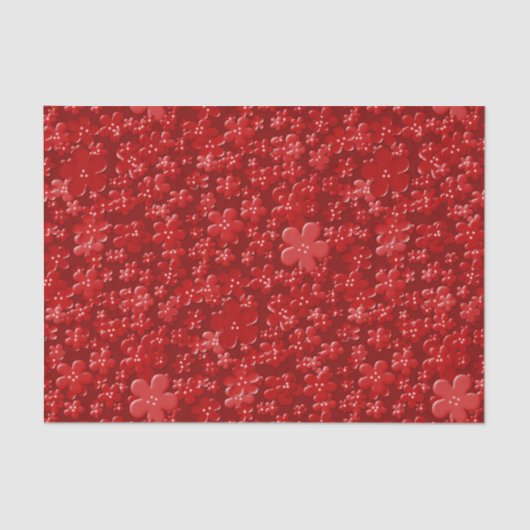 Scattered Flowers-Red-TISSUE WRAPPING PAPER Tissuepapier (Voorkant)