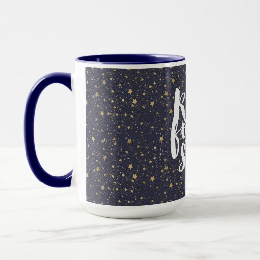 Scattered Gold Navy Blue Stars Mok (Links)