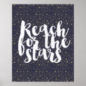 Scattered Gold Navy Blue Stars Poster (Voorkant)