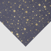 Scattered Gold Navy Blue Stars Tissuepapier (Detail)