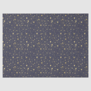 Scattered Gold Navy Blue Stars Tissuepapier