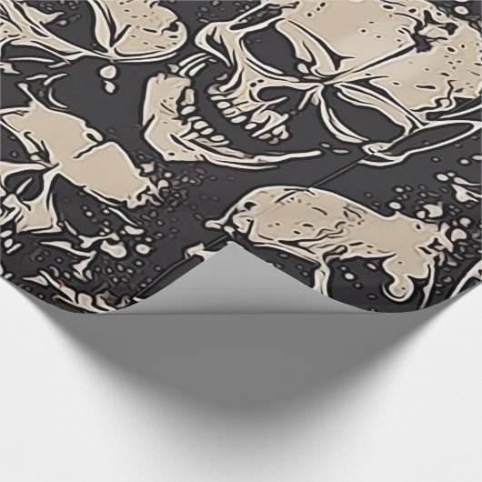 Scattered Grunge Skulls Cadeaupapier (Hoek)