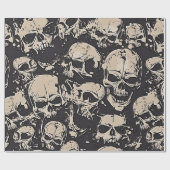 Scattered Grunge Skulls Cadeaupapier (Vlak)