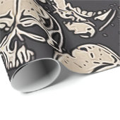 Scattered Grunge Skulls Cadeaupapier (Rol Hoek)