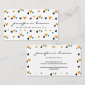 Scattered Hearts Confetti Visitekaartje (Voorkant / Achterkant)