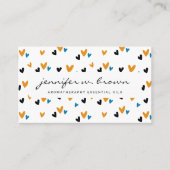 Scattered Hearts Confetti Visitekaartje (Voorkant)