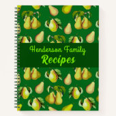Scattered Pear Print op Emerald Green Notitieboek (Voorkant)