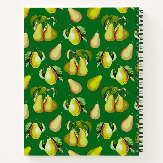 Scattered Pear Print op Emerald Green Notitieboek (Achterkant)