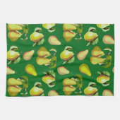 Scattered Pear Print op Emerald Green Theedoek (Horizontaal)