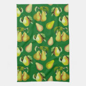 Scattered Pear Print op Emerald Green Theedoek (Verticaal)