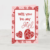 Scattered Red Hearts Valentine Card Kaart (Voorkant)