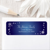 Scattered Snowflakes Holiday Labels (saffier) (Insitu)