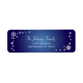 Scattered Snowflakes Holiday Labels (saffier) (Voorkant)