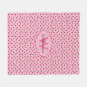 Scattered Waterverf Cherry Pattern Personalized Fleece Deken (Voorkant (Horizontaal))