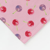 Scattered Waterverf Cherry Pattern Personalized Fleece Deken (Hoek)