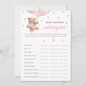 Scattergories Game Baby shower Teddy Bear Kaart (Voorkant)