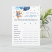 Scattergories Game Baby shower Teddy Bear Kaart (Staand voorkant)