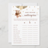 Scattergories Game Baby shower Teddy Bear Kaart (Voorkant)
