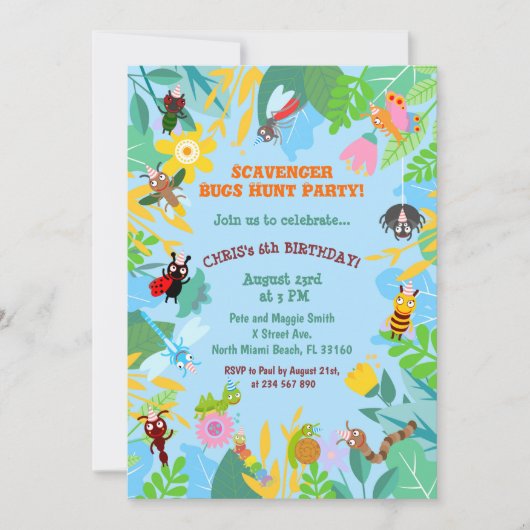 Scavenger bugs jaagt op de uitnodiging van de part (Voorkant)