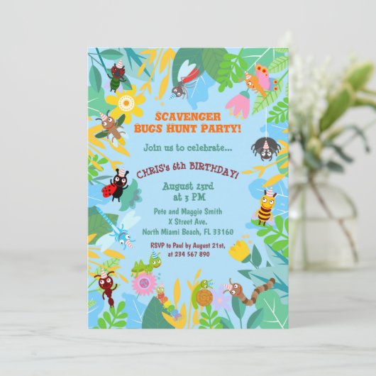 Scavenger bugs jaagt op de uitnodiging van de part (Staand voorkant)