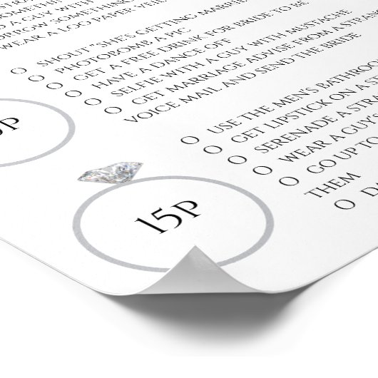 Scavenger Hunt Bachelorette Party Fotospel Poster (Hoek)