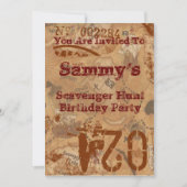 Scavenger Hunt Birthday Invite Kaart (Voorkant)