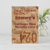 Scavenger Hunt Birthday Invite Kaart (Staand voorkant)