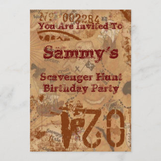 Scavenger Hunt Birthday Invite Kaart