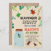 SCAVENGER HUNT bug party uitnodiging (Voorkant / Achterkant)