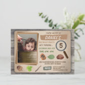 SCAVENGER HUNT FOTO KINDEREN VERJAARDAG UITNODIGIN KAART (Staand voorkant)