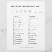 Scavenger Hunt Kinder Activiteiten in de openlucht Flyer (Voorkant)