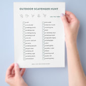 Scavenger Hunt Kinder Activiteiten in de openlucht Flyer (Hand)
