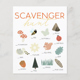 Scavenger Hunt kinderen Birthday Game Flyer