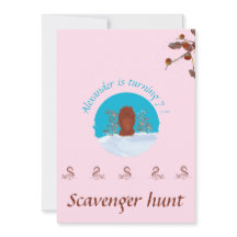 Scavenger hunt leuk eekhoorn graven op pastelroze