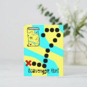 Scavenger Hunt Map Party Thema Uitnodigingen (Staand voorkant)