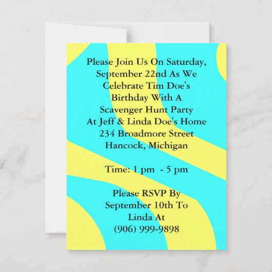 Scavenger Hunt Map Party Thema Uitnodigingen (Achterkant)