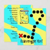 Scavenger Hunt Map Party Thema Uitnodigingen (Voorkant / Achterkant)