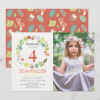 Scavenger Hunt Natuur Trail Rood Foto Birthday