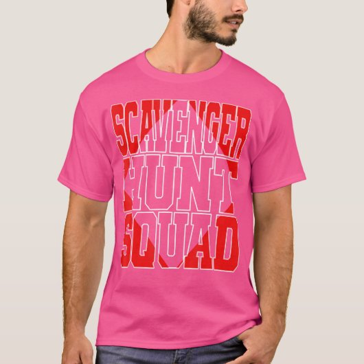Scavenger Hunt Squad Fun Matching Team Rood T-shirt (Voorkant)