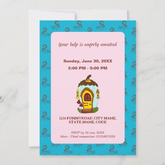 Scavenger jacht plezier eekhoorn graven op pastel  kaart (Achterkant)