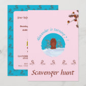 Scavenger jacht plezier eekhoorn graven op pastel  kaart (Voorkant / Achterkant)